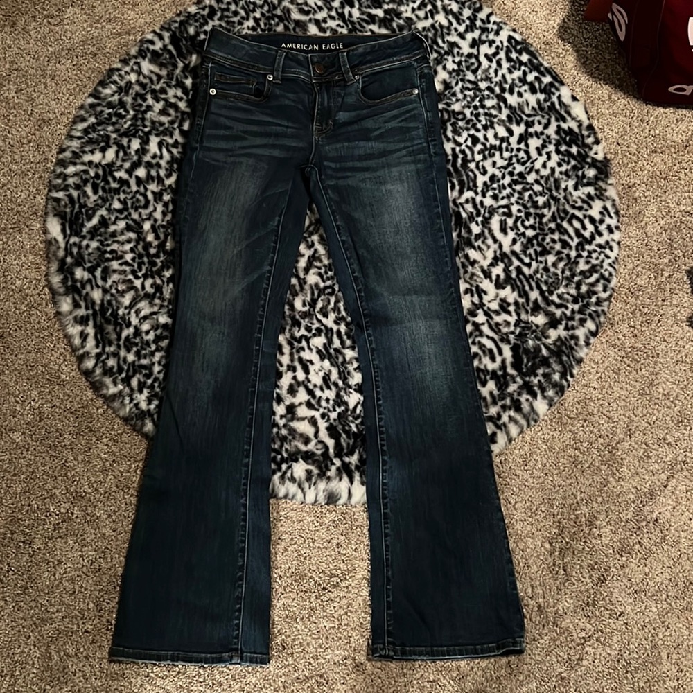 American eagle boot cut super stretch jeans.